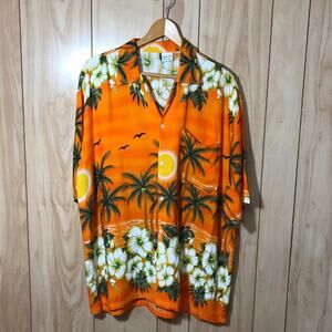 Motion Vintage Hawaiian Collared V-Neck Short Sleeve Shirt XL